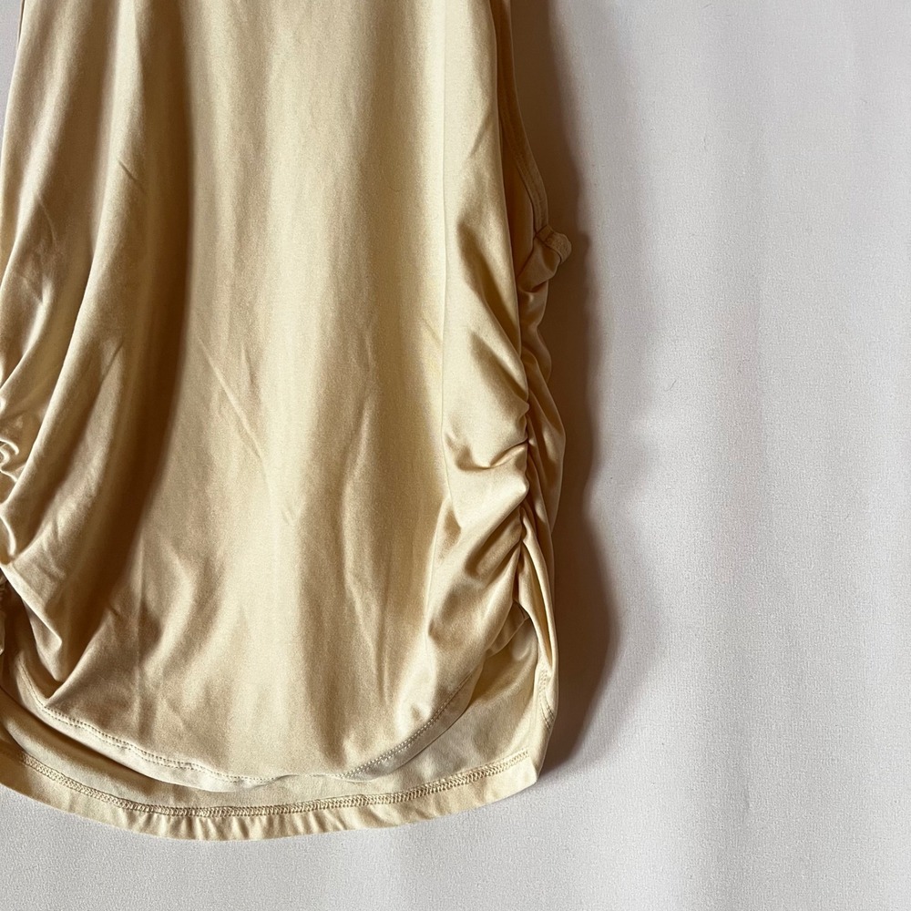 Old Navy CloudMotion Active Tank Small Cream Ruched Side Sleeveless Yoga Top - Picture 2 of 5